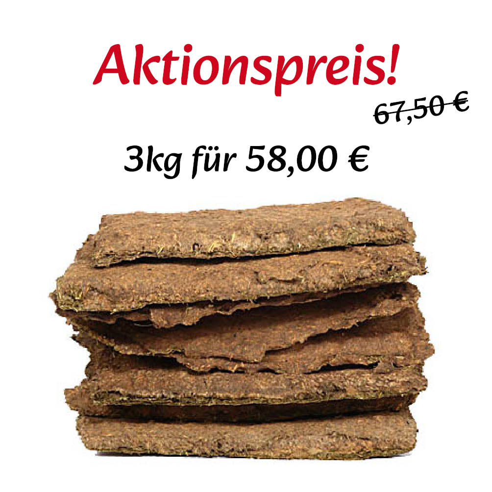 Aktionspaket Getrockneter Kuhdung (ca. 3 kg)  Aktionspaket Getrockneter Kuhdung (ca. 3 kg)